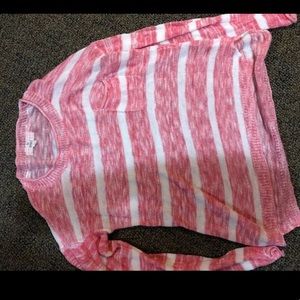 White and pink pocket sweater